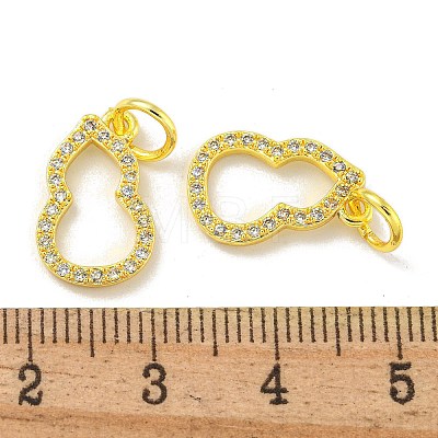 Brass Micro Pave Cubic Zirconia Pendants KK-L075-015G-1