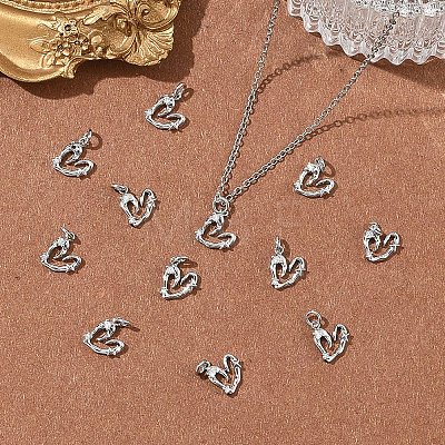 SHEGRACE Valentine's Day Brass Micro Pave Clear Cubic Zirconia Charms XGRQ4N444-704P-1
