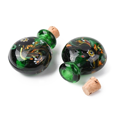 Handmade Lampwork Perfume Bottle Pendants LAMP-H072-01-1