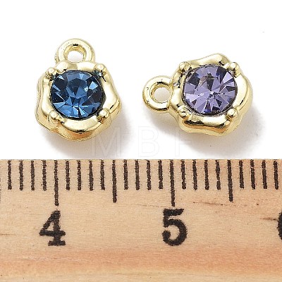 Rack Plating Alloy Rhinestone Charms PALLOY-F311-17G-1