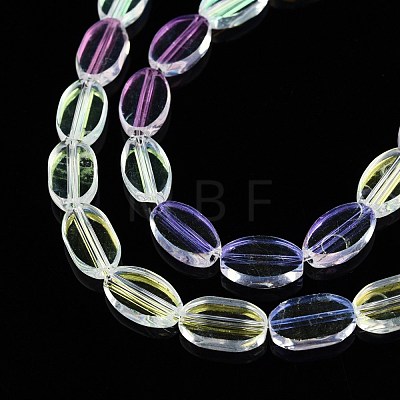 Painted Transparent Glass Beads Strands GLAA-E033-06C-05-1