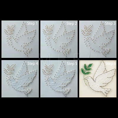 Bird Pattern DIY String Art Kit Sets DIY-F070-10-1