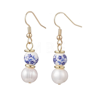 2 Pairs Round Brass Dangle Earrings EJEW-JE06878-1