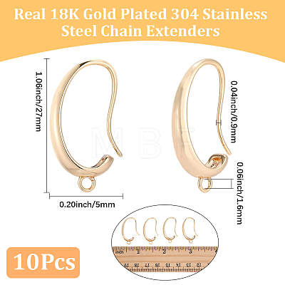 10Pcs Oval Brass Earring Hooks KK-BBC0028-97-1