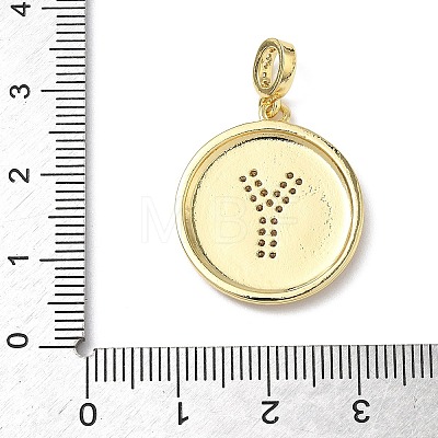 Brass Micro Pave Clear Cubic Zirconia Pendants KK-L253-17G-Y-1