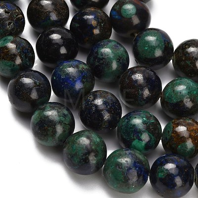 Natural Azurite Beads Strands G-Z110-C05-10mm-1