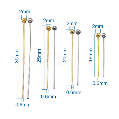 Brass Ball Head Pins KK-TA0007-16-1