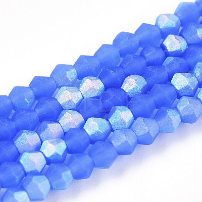 Imitation Jade Bicone Frosted Glass Bead Strands EGLA-A039-J2mm-MB04-1