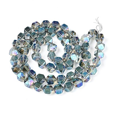 Electroplate Glass Beads Strands EGLA-T021-21G-1