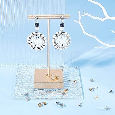 Unicraftale 36Pcs 6 Style 304 Stainless Steel Stud Earrings Findings STAS-UN0039-35-1