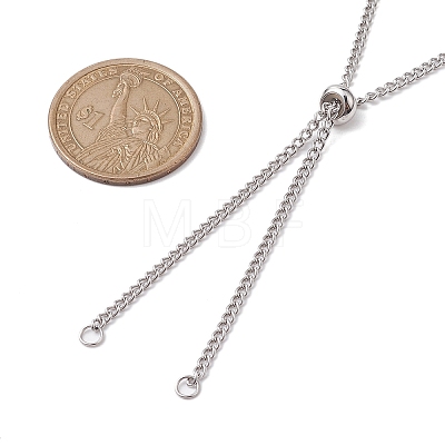 Adjustable 304 Stainless Steel Curb Chains Necklaces Making AJEW-JB01214-01-1