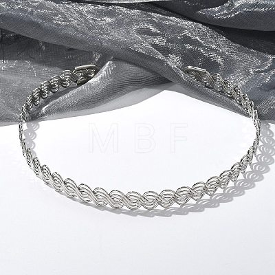 Iron Open Cuff Choker Necklaces for Women NJEW-M085-01P-1