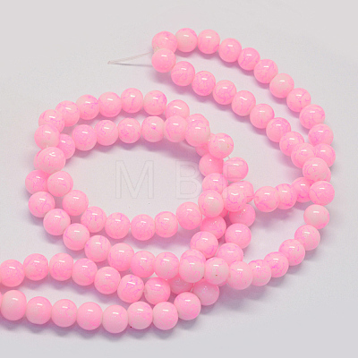 Baking Painted Glass Round Bead Strands DGLA-Q019-8mm-43-1