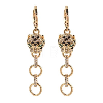 Brass Micro Pave Cubic Zirconia Hoop Earrings for Women EJEW-G402-01G-1