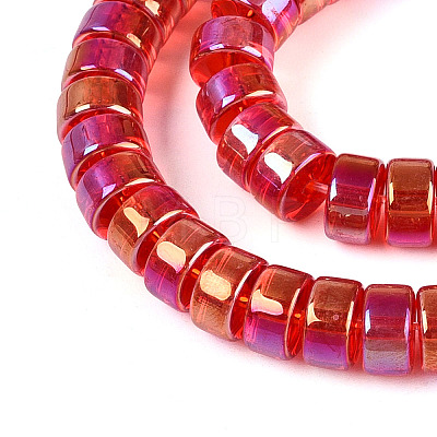 AB Color Plated Transparent Glass Beads Strands LS-GLAA-T026-4x8mm-T10-1