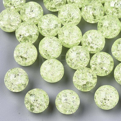 Transparent Crackle Acrylic Round Beads Strands X-CCG-R002-12mm-07-1