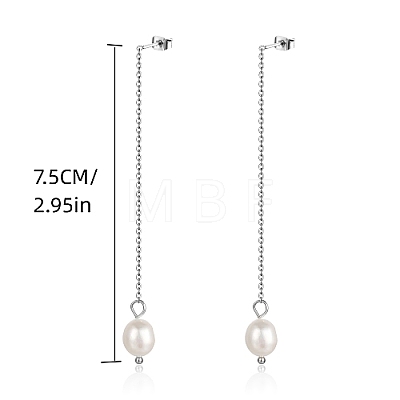 304 Stainless Steel Chains Tassel Earrings SD3247-1-1