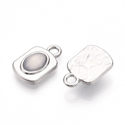 Rectangle Alloy Resin Charms PALLOY-N177-03P-1