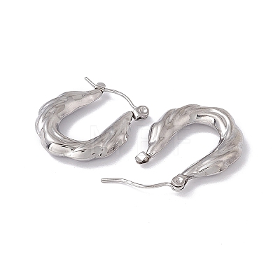 304 Stainless Steel Thick Hoop Earrings for Women EJEW-E199-11P-1