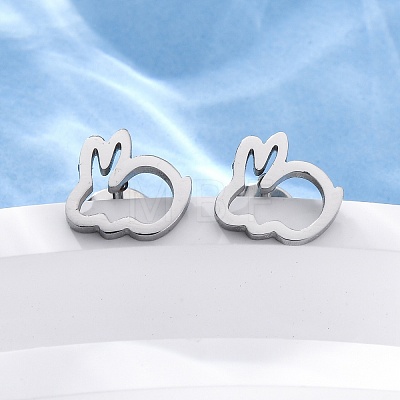 Tarnish Resistant 304 Stainless Steel Stud Earrings EJEW-N045-04P-1