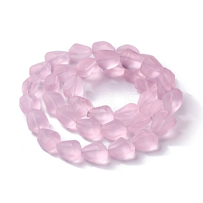 Transparent Frosted Glass Beads Strands X-FGLA-S001-02G-1
