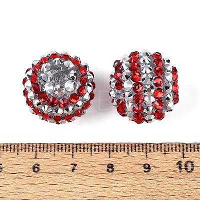 Acrylic with Resin Rhinestone Beads OACR-T030-21B-1