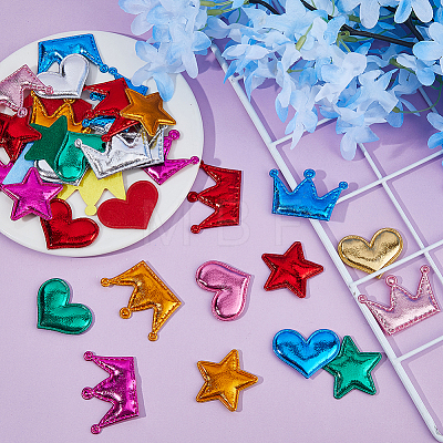 180Pcs 3 Styles Cloth & Sponge & Felt Ornament Accessories DIY-HS0002-58-1