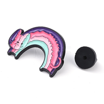 Rainbow Black Zinc Alloy Brooches JEWB-C031-02B-EB-1