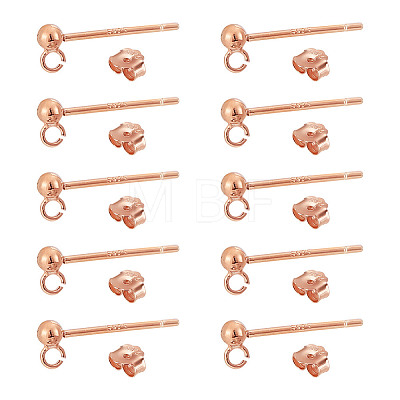 5Pairs 925 Sterling Silver Ear Stud Findings FIND-GO0002-66RG-1
