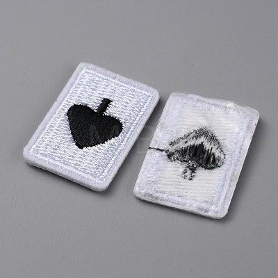 Playing Card Theme Polyester Embroidery Cloth Iron on/Sew on Patches PATC-WH0001-113B-1