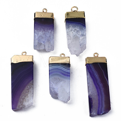 Natural Agate Pendants G-Q998-039B-1