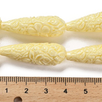 Synthetic Coral Carved Beads Strands CORA-C003-09A-01-1