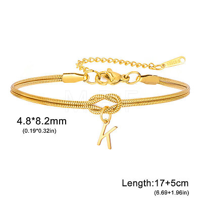 304 Stainless Steel Initial Charm Bracelets FS-WGD8E41-28-1
