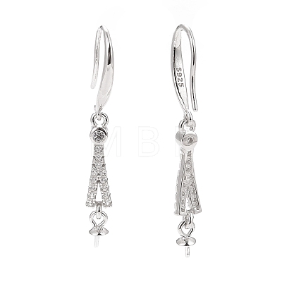 Rhodium Plated 925 Sterling Silver Earring Hooks STER-D035-31P-1