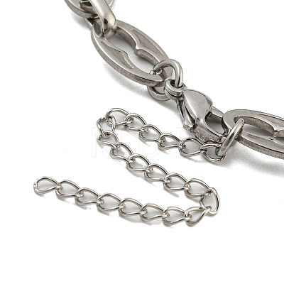 304 Stainless Steel Oval Link Chains Bracelets for Men & Women BJEW-D042-23P-1
