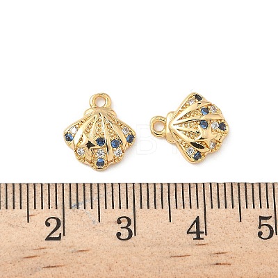 Brass Micro Pave Cubic Zirconia Charms KK-C099-01D-G-1