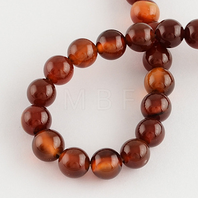 Natural Agate Round Bead Strands G-R197-10mm-1