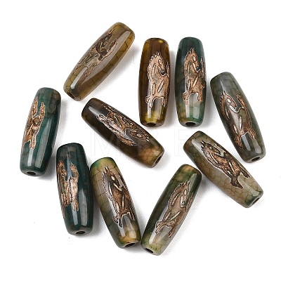Tibetan Style dZi Beads TDZI-E004-64-01-1
