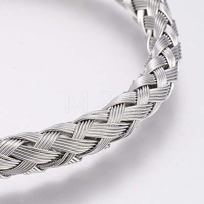 304 Stainless Steel Cuff Bangles Torque Bangles BJEW-H570-27P-1