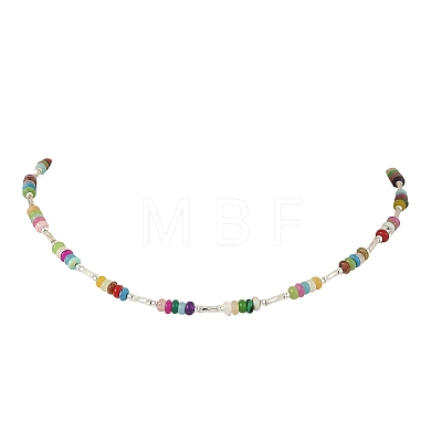Natural & Synthetic Mixed Stone Bead Necklaces NJEW-JN06624-1