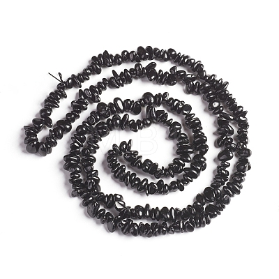 Natural Black Spinel Chips Beads Strands X-G-D0002-A17-1