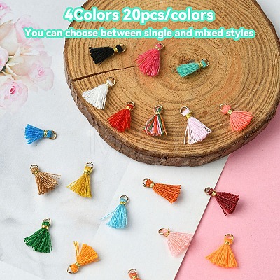 Polycotton(Polyester Cotton) Tassel Pendant Decorations FIND-YW0004-58E-1