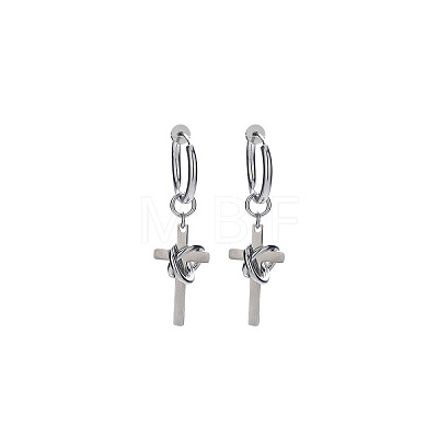 304 Stainless Steel Hoop Dangle Earrings for Men WG37F53-02-1