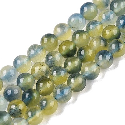 Dyed Natural White Jade Beads Strands G-T138-6mm-210-27-1