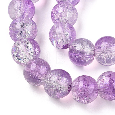 Transparent Crackle Baking Painted Glass Beads Strands DGLA-T003-01B-10-1