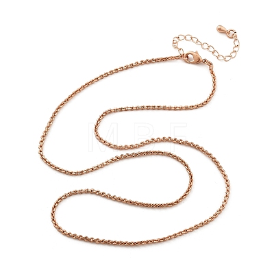 Brass Rolo Chains Necklaces for Women NJEW-D302-22RG-1