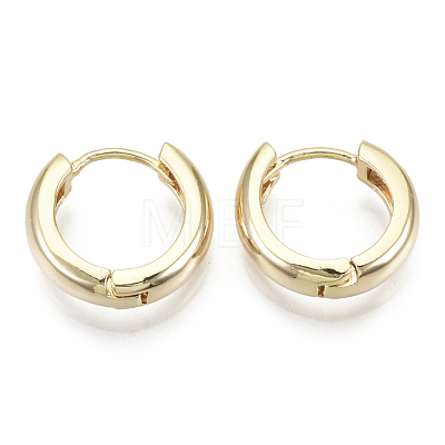 Brass Huggie Hoop Earrings KK-S348-512-NF-1
