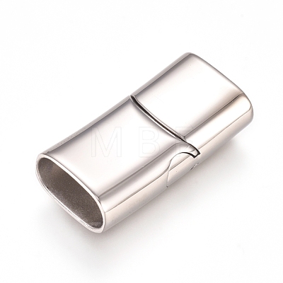 Tarnish Resistant 304 Stainless Steel Magnetic Clasps with Glue-in Ends STAS-L213-02P-1