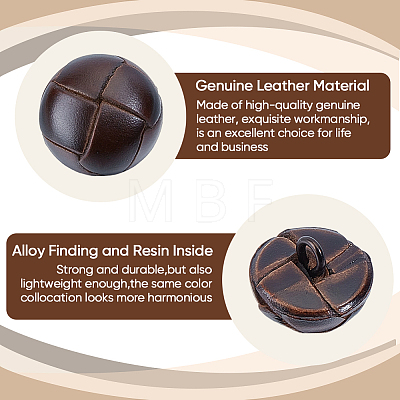 16Pcs 1-Hole Cowhide Shank Buttons FIND-CY0002-04A-1