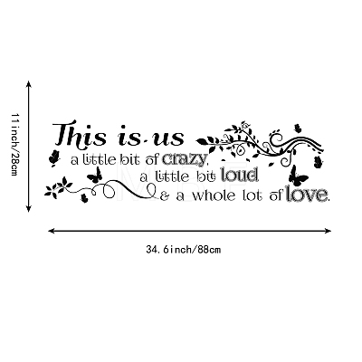 PVC Quotes Wall Sticker DIY-WH0200-010-1